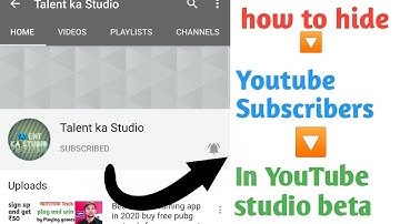 How to hide your youtube subscribe from the channel in YouTube studio beta  2020