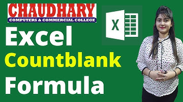 Countblank function | Countblank formula | Excel Formulas | Excel Tips | Chaudhary Computers Rajpura
