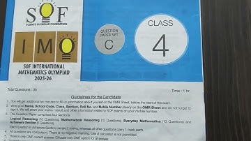 IMO SET C class 4 2025-26 SOF Answer l Maths Olympiad l#IMO 2025 #sof #mathsolympiad  #answerkey