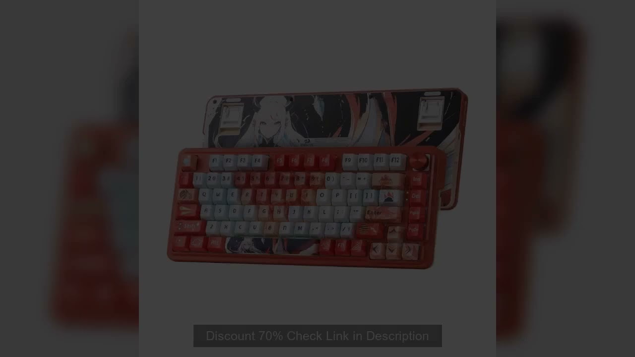Redragon K673 PRO SE 81 Keys Wireless RGB 3-Mode Anime Mechanical Hot-Swap Socket Gaming Keyboard, C