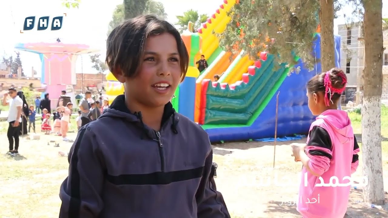 بأجواء حماسية وفرحة كبيرة يحتفل أطفال وأهالي رأس العين بأجواء العيد حيث تم افتتاح حديقة السلام