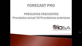 Celebrity Tutorial | Forecast Pro | Compara Pronóstico Actual vs Anteriores Profile
