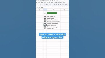 How to make a checklist with a progress bar in Google Sheets #googlesheets #checklist #spreadsheet