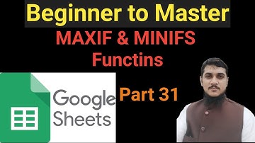 MAXIFS and MINIFS Function - Google Sheets Full Course (Urdu/Hindi) P31 #googlesheetstutorial