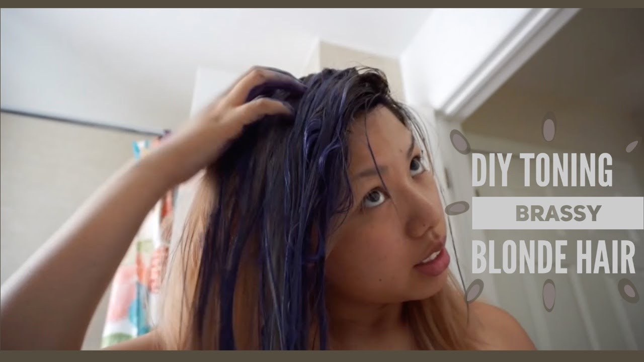 AFFORDABLE & EASY DIY BRASSY YELLOW hair toning at home testing Amazon purple hair mask toner