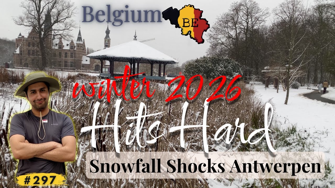 297- Everything is WHITE! ❄️ Exploring Beautiful Park in Antwerpen | January 2026