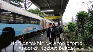 HARI TERAKHIR KA ARGO BROMO ANGGREK NGEBUT STASIUN BEKASI SEBELUM REVITALISASI JALUR 1-3