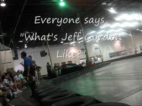 Jeff Gordon Racing at his Charity Event, "Ultimate Speed", at Victory Lane Karting in Charlotte, NC. May 26th, 2010. Kenny Wallace comes over after one of his heats, and talks to the fans.