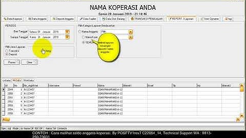 Cara melihat saldo anggota koperasi | Deposit Anggota