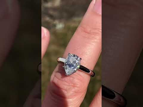 Pear Moissanite Cathedral Solitaire Ring ring video