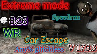 Granny 1.7.9.3 - Extreme mode (Car Escape) speedrun in 8:26 WR