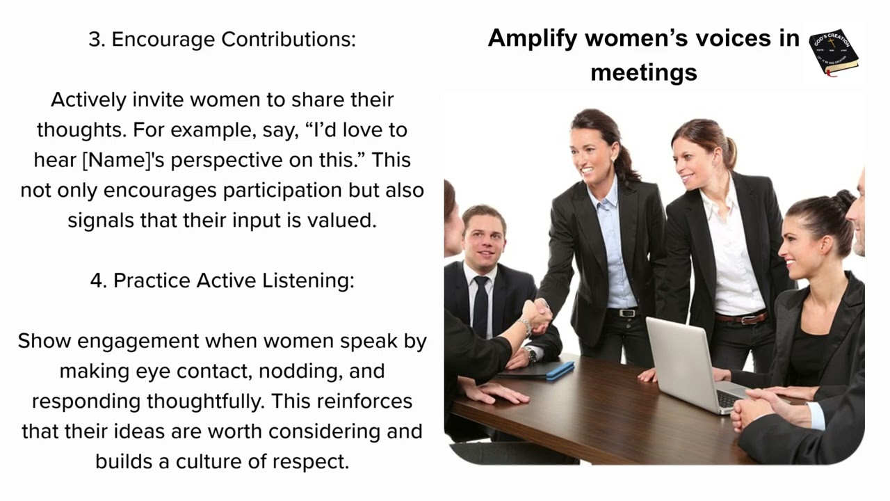 Amplify Women’s Voices in Meetings, ensuring their ideas are Heard
