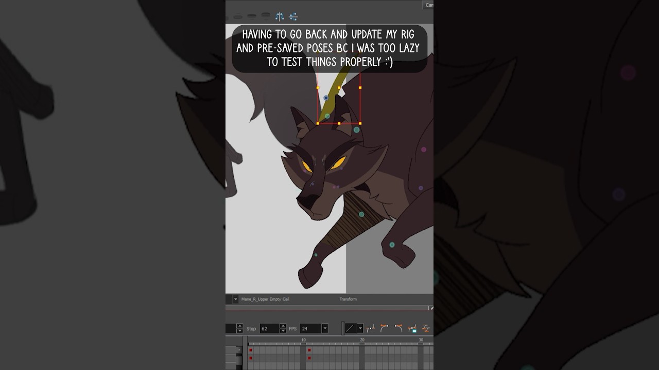 Having to go back and fix my rig bc I was too lazy to test it properly 😭 #indieanimation #animation