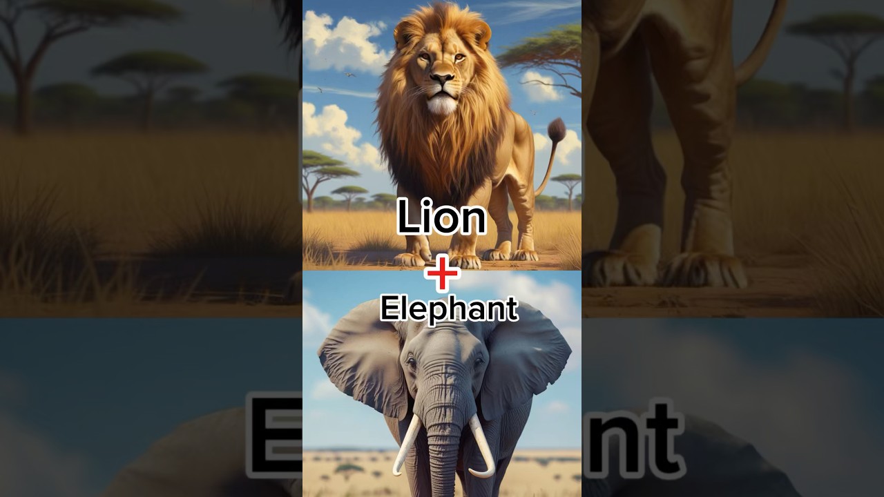 Lion X Elephant Animal Hybrid Fusion 