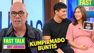 BUNTIS SI SARAH MATTEO GUIDICELLI BUMIGAY SA FAST TALK NI BOY ABUNDA INAMIN NA ANG LAHAT