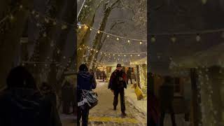 The first snow in Switzerland and the joy of the people #nature #snow #switzerland #youtubeshorts