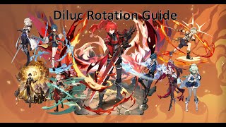 Diluc Team Rotation Guide Vaporize and Melt ALL VARIATIONS (Genshin Impact)