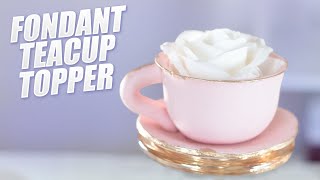 Come realizzare una tazza e un piattino in pasta di zucchero con semplici consigli per decorare l... screenshot 4