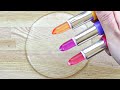 Satisfying Slime Coloring with Makeup! Mixing 3 Clear Lipsticks into Clear Slime! #2