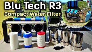 Blu Tech R3 Elite Water Filter System with Off-Grid Filter - Ultra Compact & Lightweight, USA Made