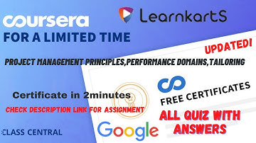 Project Management Principles,Performance Domains,Tailoring,(week-1) All Quiz Answers.#coursera