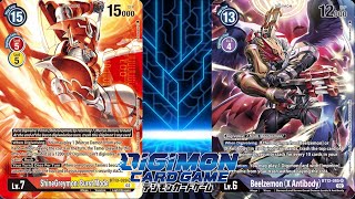 Digimon Card Game Gameplay - Shinegreymon vs Beelzemon - BT15