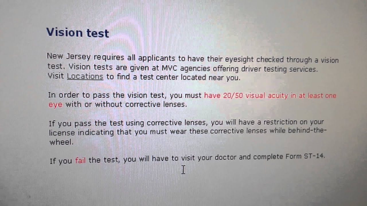 dmv renew license ny eye test