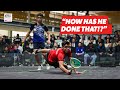 How has he done that incredible quarterfinal match at the wsf world junior squash championships