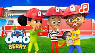 🎵 Fire Truck Frenzy Song | OmoBerry Music 🎵 | Firefighter & Fire Safety Song For Kids