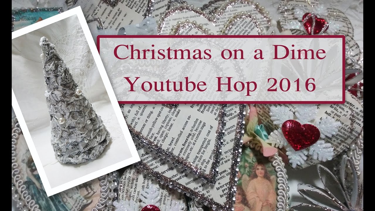 Bookpaper Ornaments - Christmas on a Dime Youtube Hop 2016 + Tutorial