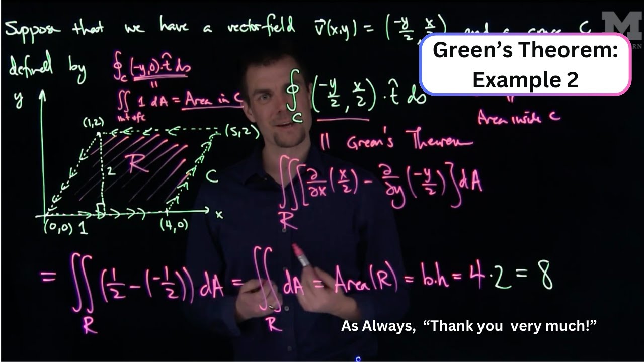 Green's Theorem- Example 2 - YouTube