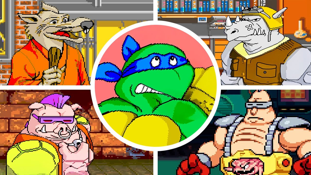 Teenage Mutant Ninja Turtles Arcade - All Bosses & Ending
