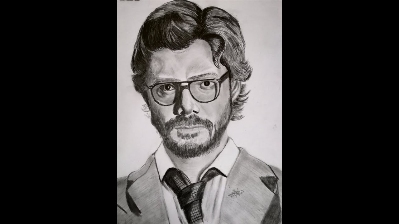 Money Heist The PROFESSOR Pencil Drawing Pencildrawingthe professor