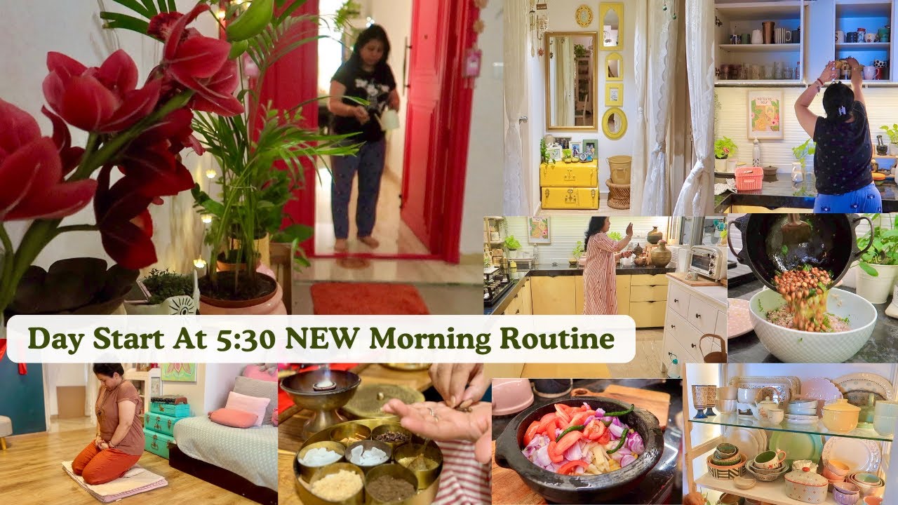 Day Starts At 5:30 am | Summer NEW Morning Routine in Weekday | Easy Breakfast & Quick Lunch Recipes