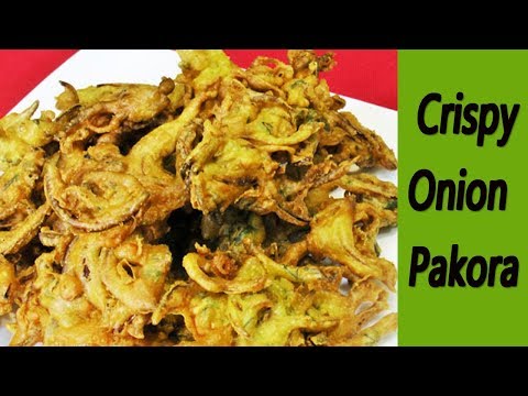 Crispy Onion Pakora | Onion Pakoda Recipe | Crispy Tea Time Snack | Kanda Bhaji | MadhurasRecipe