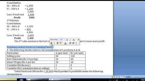 6th sem|Costing Methods & Techniques|Class 45|Unit 4|Marginal Costing   Problems on Marginal costing