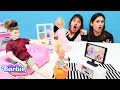 Barbie oyunları!  Ayşe, Barbie ile Evi&#39;yi uyuturken Ken ve Ümit gürültü yapıyor