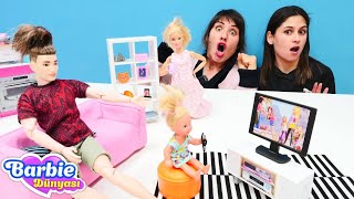 Barbie oyunları!  Ayşe, Barbie ile Evi&#39;yi uyuturken Ken ve Ümit gürültü yapıyor