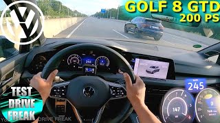 2022 Volkswagen Golf 8 GTD DSG 200 PS TOP SPEED AUTOBAHN DRIVE POV