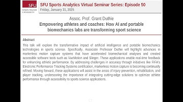 SFU Sports Analytics Seminar: How AI and portable biomechanics labs are transforming sport science