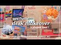 aesthetic desk makeover + shopee haul! 🍃🌸  (stationaries, gaming keyboard, makeup, etc)