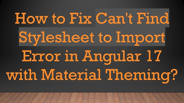 How to Fix Can
