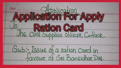 Application For Apply Ration Card#English Application#BGKS WRITING ✍️