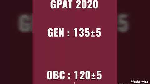GPAT Cutoff 2020 || GPAT CUTOFF 2020 NTA