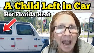 THE CHILD WAS LEFT IN THE CAR BY BAD NEIGHBOR