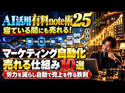 AI有料note術25マーケティング自動化寝ている間にも売れる仕組みを作る鉄則10選