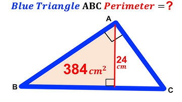 Can you find Perimeter of the Blue triangle ABC? | (Right Triangle) | #math #maths | #geometry