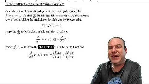 Implicit Differentiation of Multivariable Equations