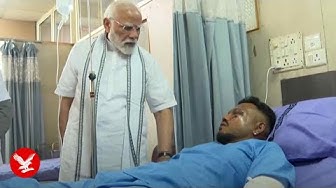 Thumbnail for Indian PM visits British lone survivor of Air India crash in hospital