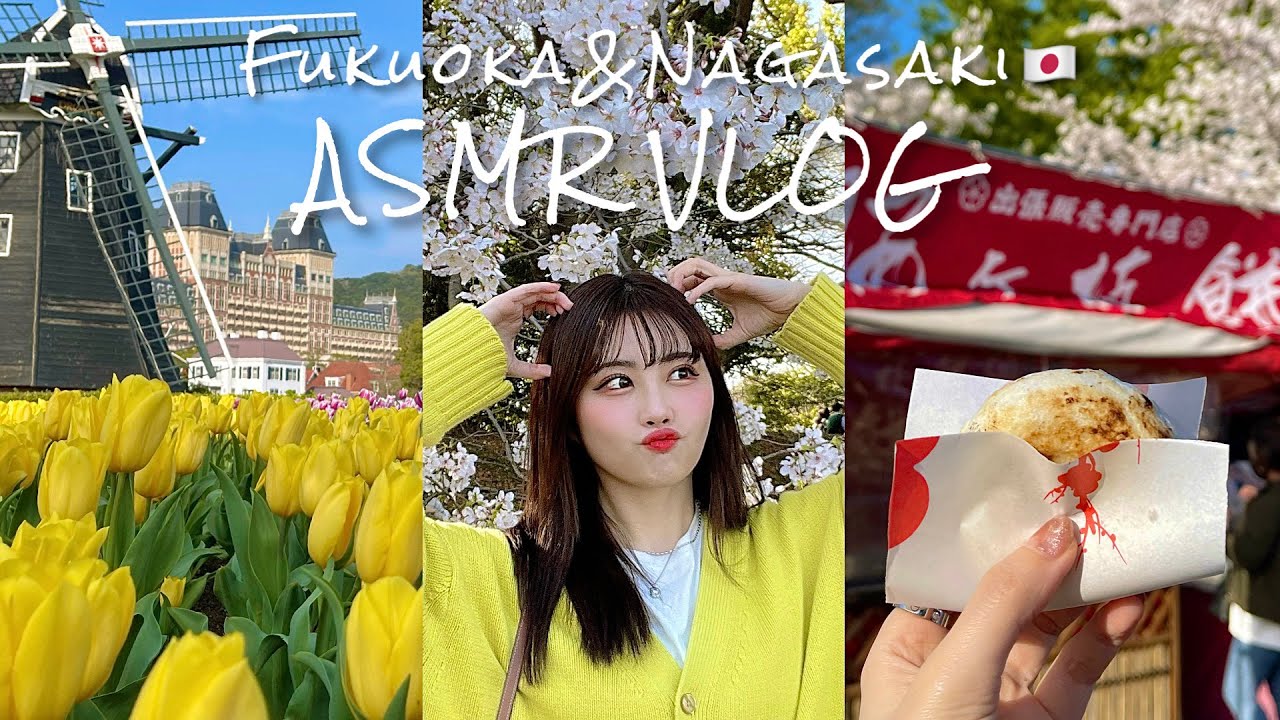 SUB✔︎)ASMR в Фукуоке весной🇯🇵🌸｜Whispering/Vlog ASMR
